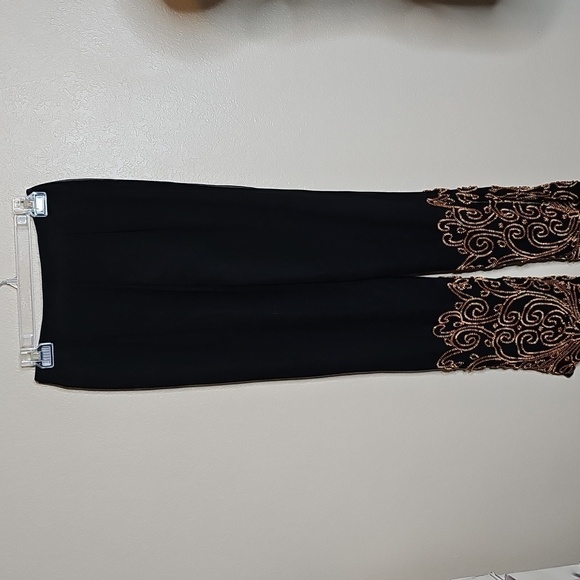 Cache Black and Gold Beaded Pants and Top Set- Silk! - Picture 7 of 14